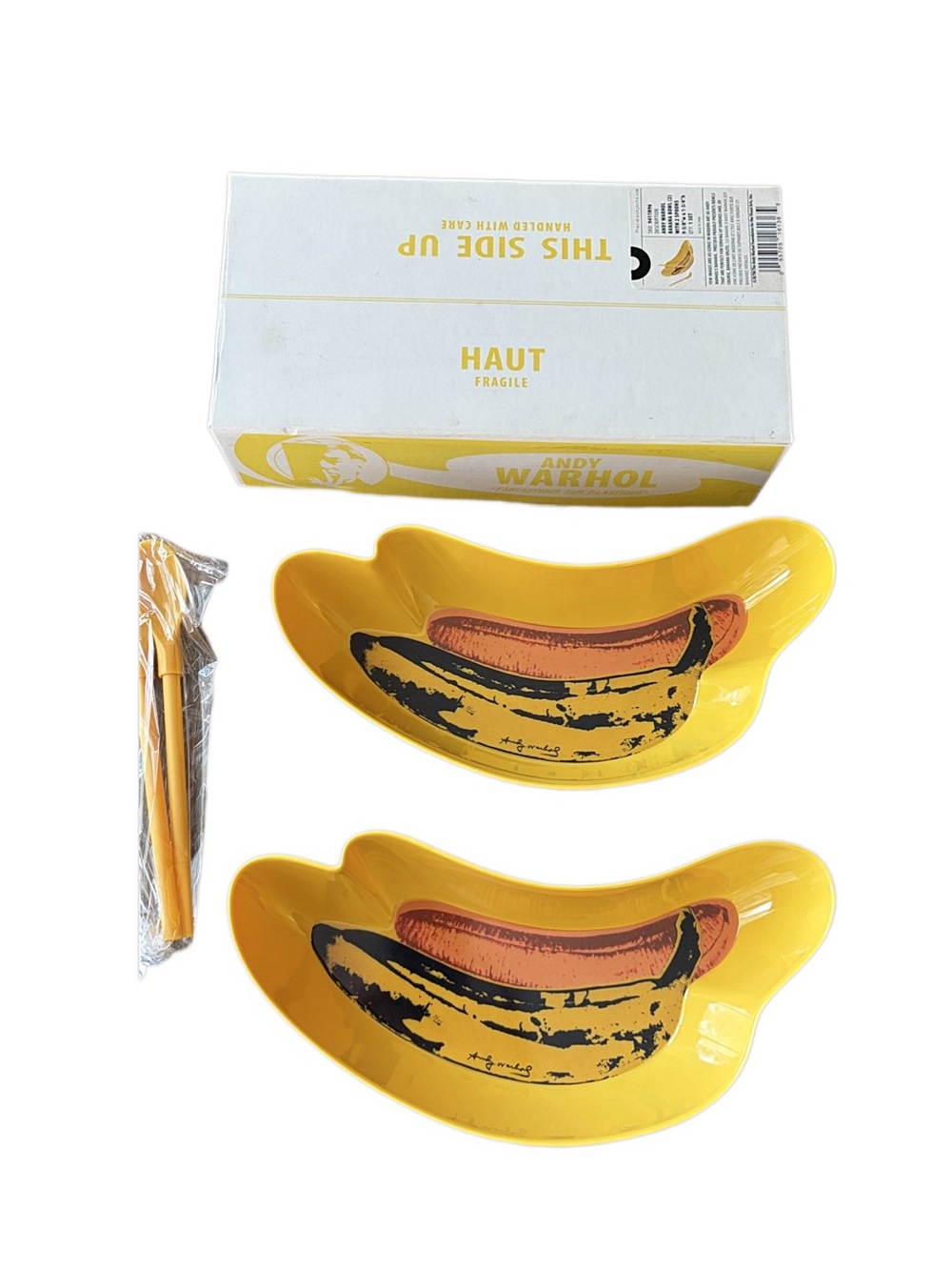 RARE 1980’s Vintage Andy Warhol Banana Split Melamine Bowls